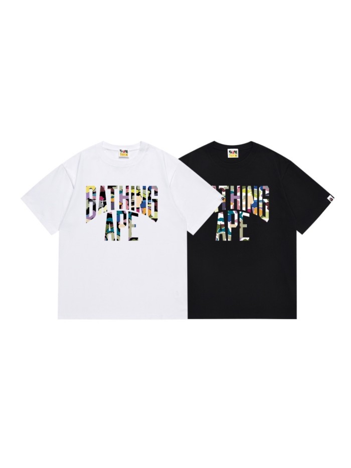 Color Block Camo Arch Large Letter Print Tee 2 colors 29347625