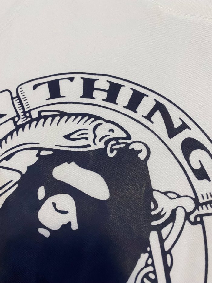 Ape Head Pisces Letter Round Seal Print Tee 2 colors 29348077