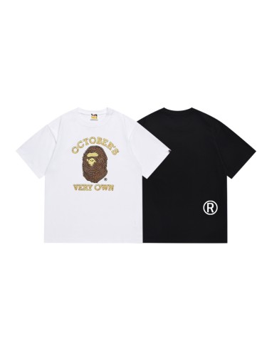 OVO Co-branded Full Rhinestone Brown Ape Head Print Tee 2 colors 29347618