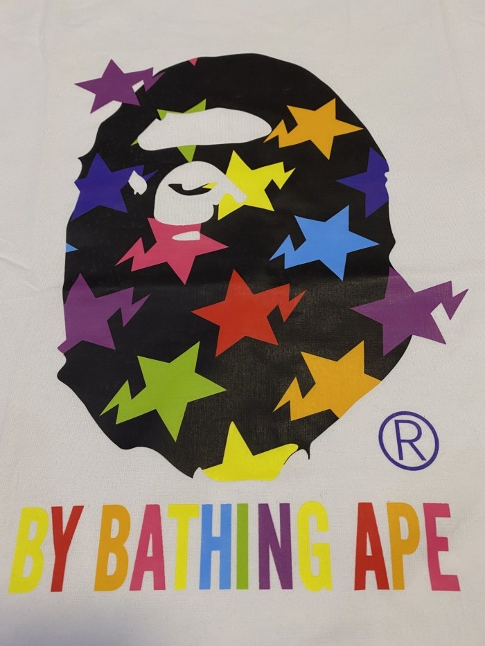 Colorful STA Star Letter Ape Head Print Tee 2 colors 29347621