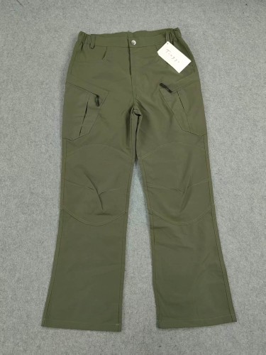 [50% Off]Army Green Multi Pocket Knee Seam Flare Cargo Pants 29347643