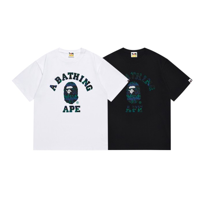 Gradient Graffiti Letter Ape Head Print Tee 6 colors 29348046