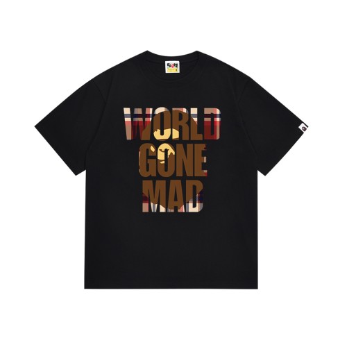 Negative Space Plaid Letter Ape Head Print Tee 2 colors 29347630