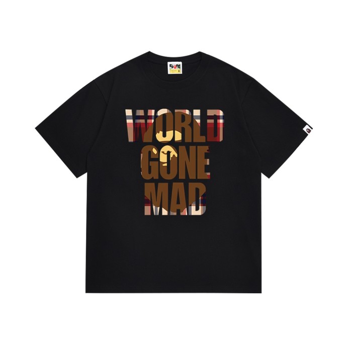 Negative Space Plaid Letter Ape Head Print Tee 2 colors 29347630