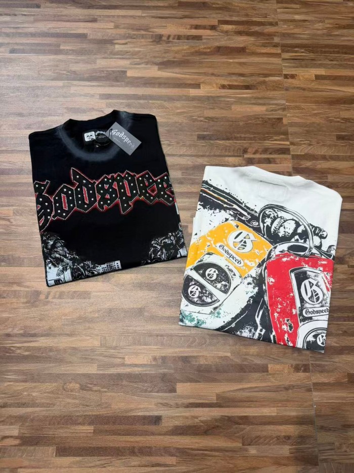 Miami Racing Streetwear Front Palm Tree City Sports Car Steering Wheel Rhinestone Gothic Letter Print T-Shirt 2 colors 29347856
