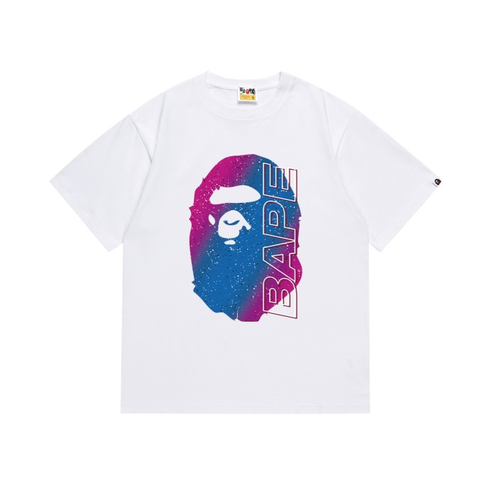 Gradient Grainy Texture Ape Head Letter Print Tee 2 colors 29348045