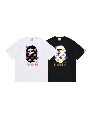 Colorful STA Star Letter Ape Head Print Tee 2 colors 29347621