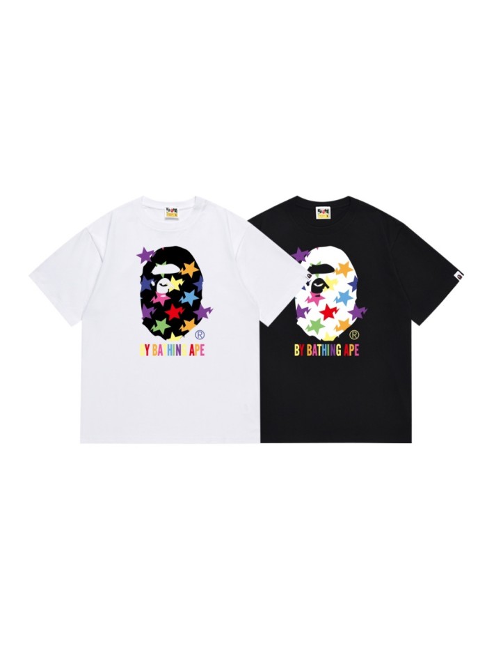 Colorful STA Star Letter Ape Head Print Tee 2 colors 29347621