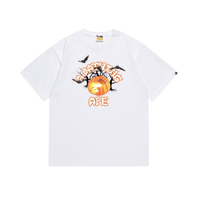 Halloween Pumpkin Letter Bat Pattern Print Tee 2 colors 29348063