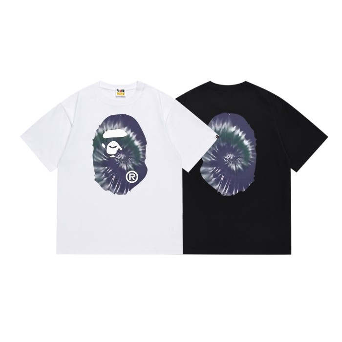Swirl Tie Dye Gradient Ape Head Print Tee 4 colors 29348068