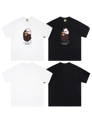 Japanese Fox Mask Japanese Text Ape Head Print Tee 2 colors 29348057