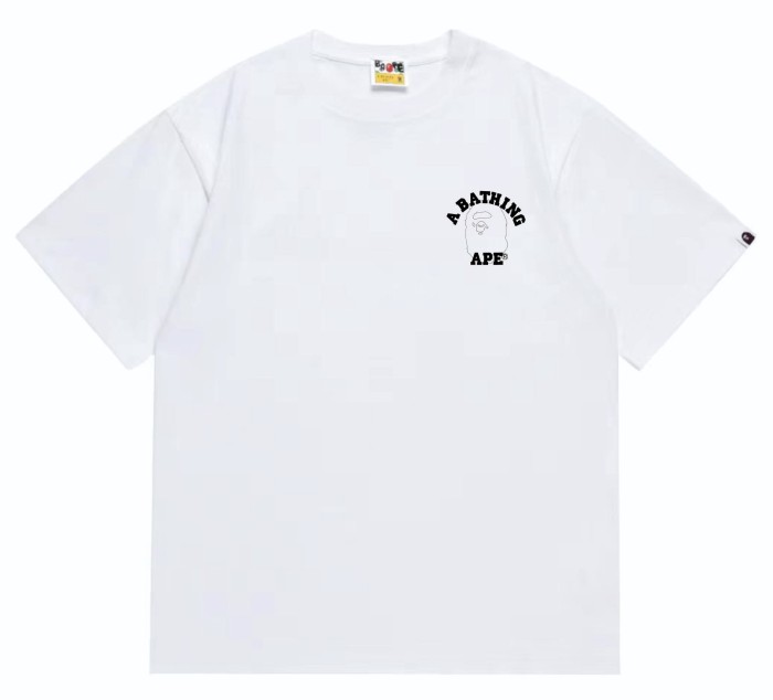 Geometric Split Letter Line Ape Head Print Tee 2 colors 29348043