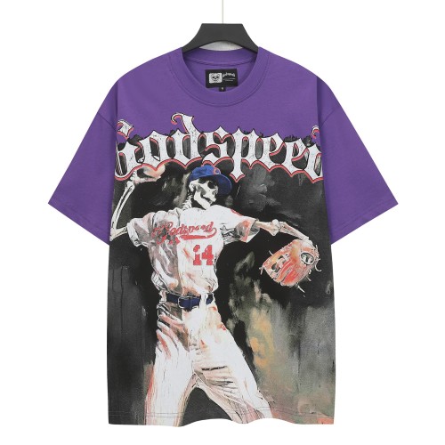 Retro Baseball Varsity Streetwear Front Skeleton Baseball Player Vintage Gothic Typography Print T-Shirt 2 colors 29348093