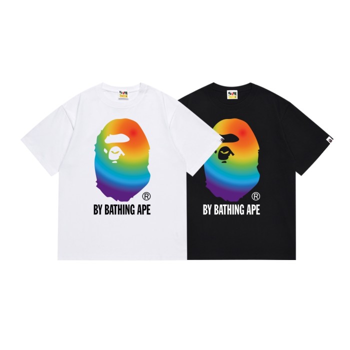 Iridescent Blended Gradient Classic Ape Head Print Tee 2 colors 29348069