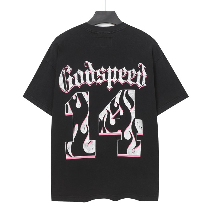 Retro Varsity Basketball Streetwear Front Skeleton Basketball Team Vintage Gothic Letter Print Back Green Outline Flame Crackle Number 14 T-Shirt 2 colors 29347777