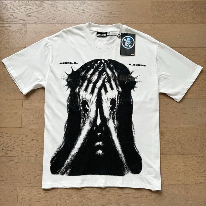 Thorn Crown Face Covered Jesus Print Tee 29348174
