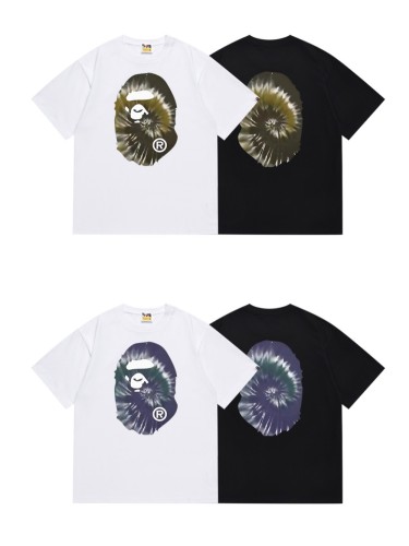 Swirl Tie Dye Gradient Ape Head Print Tee 4 colors 29348068