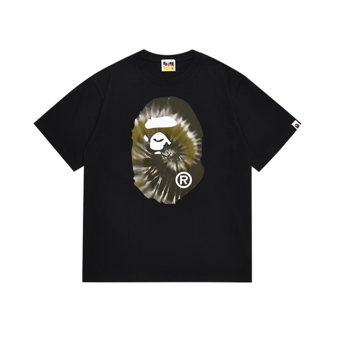 Swirl Tie Dye Gradient Ape Head Print Tee 4 colors 29348068