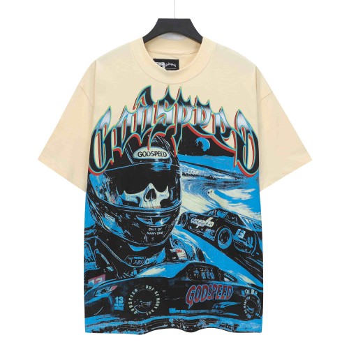 Skeleton Racer Helmet Race Track Car Gothic Letter Print Back Red Outline Giant GS Logo T-Shirt 2 colors 29348159