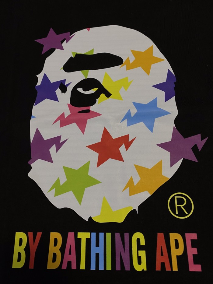 Colorful STA Star Letter Ape Head Print Tee 2 colors 29347621