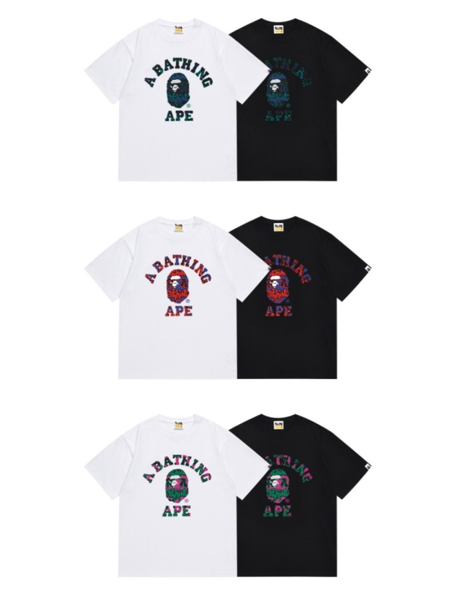 Gradient Graffiti Letter Ape Head Print Tee 6 colors 29348046