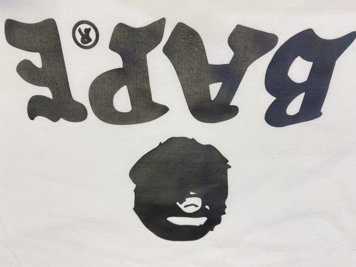 Black White Contrast Ape Head Japanese Letter Print Tee 2 colors 29347634