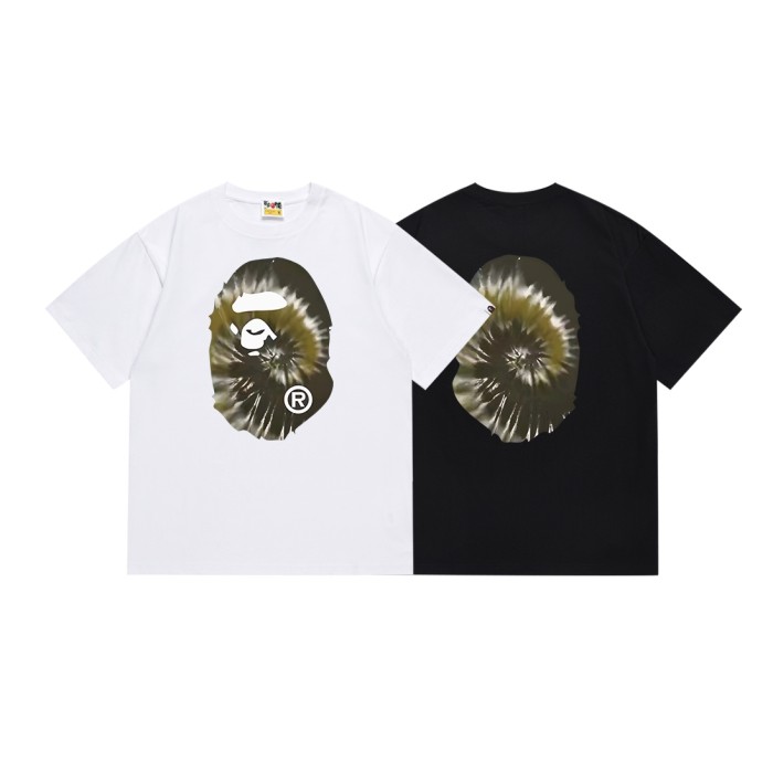 Swirl Tie Dye Gradient Ape Head Print Tee 4 colors 29348068