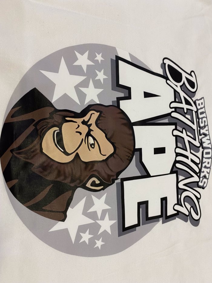 Cartoon Green Outfit Swordsman Ape Print Tee 2 colors 29348049