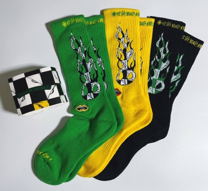1:1 quality version Sanskrit Lip Skull Knit Socks 3 Pairs Per Card 11 styles 29348025