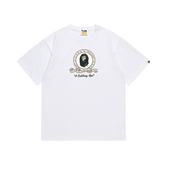 Retro Medal Ribbon Star Badge Ape Head Print Tee 2 colors 29347632