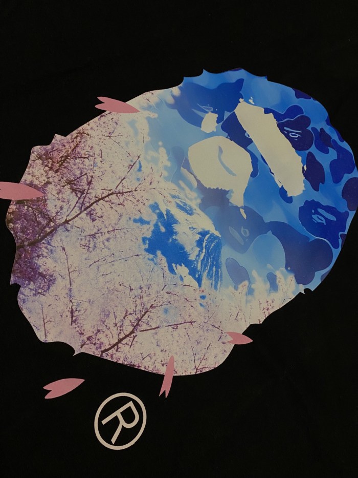 Cherry Blossom Tree Mount Fuji Ape Head Print Tee 2 colors 29348070