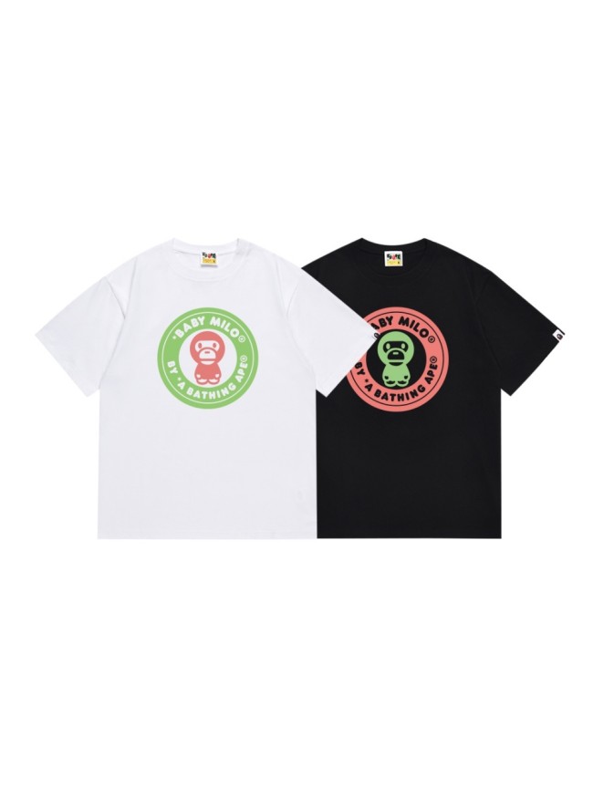Watermelon Color Cartoon Milo Round Seal Letter Print Tee 2 colors 29348065