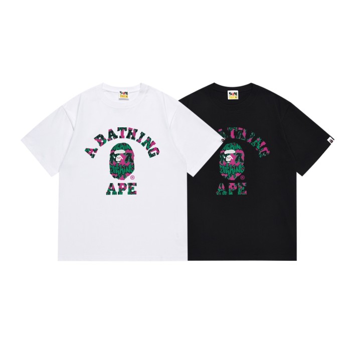 Gradient Graffiti Letter Ape Head Print Tee 6 colors 29348046