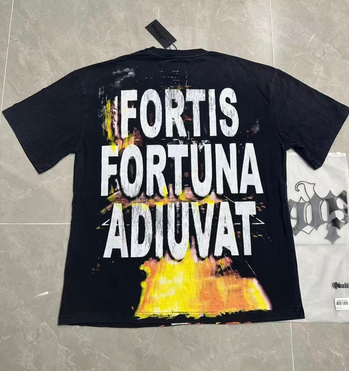 Rap Streetwear Front Gold Gradient Gothic Script Three Skeleton Basketball Players Trophy Ball Distressed T-Shirt 2 colors 29349506