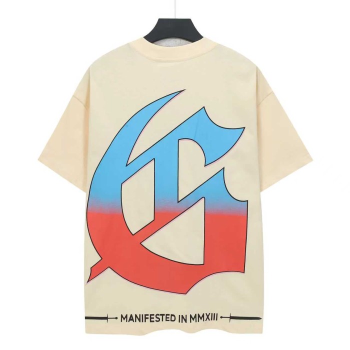 Gradient Graffiti Script Cowboy Skeleton Lounging Beach Palm Tree Water GraphicT-Shirt 2 colors 29349540