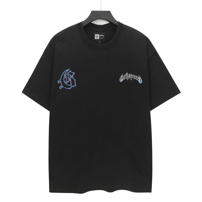 West Coast Chicano Beach Fashion Front Chest Gradient Monogram Back Large Gothic Skeleton Palm Shirt Volcano Smoke Graphic T-Shirt 2 colors 29349532