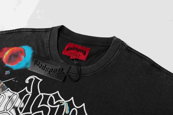 Pink Outline Gothic Script Single Red Rose Growing On City Street Skyscraper Building Graphic T-Shirt 2 colors 29353542