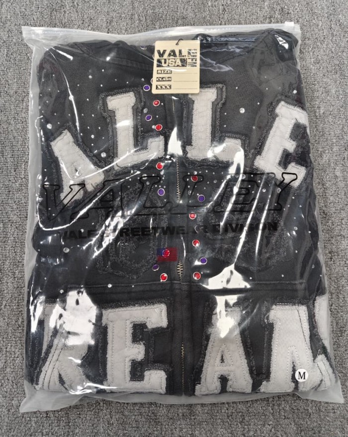1:1 quality version American Vintage Rhinestone Embroidery Print Washed Zip Up Hoodie 30 colors 29354931
