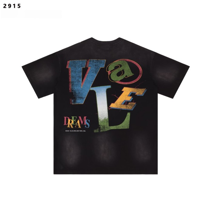 Contrast Color Large Letter Landscape Graffiti Print Washed Tee 2 colors 29354625