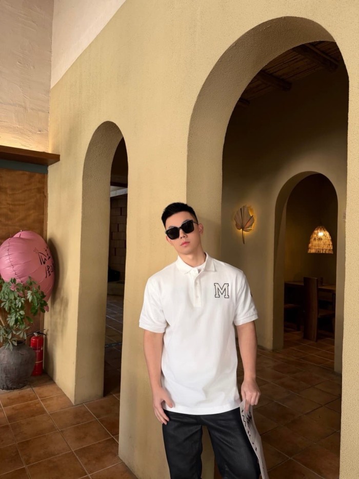 1:1 quality version White Border Black Letter Big M Logo Towel Embroidery Polo Shirt 2 colors 29354666