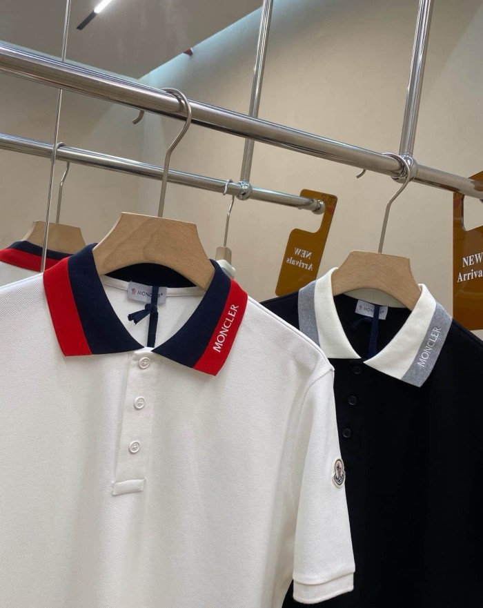1:1 quality version Spliced Collar Letter Embroidery Sleeve Badge Turn Down Collar Polo Shirt 2 colors 29354668