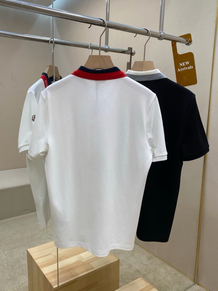 1:1 quality version Spliced Collar Letter Embroidery Sleeve Badge Turn Down Collar Polo Shirt 2 colors 29354668