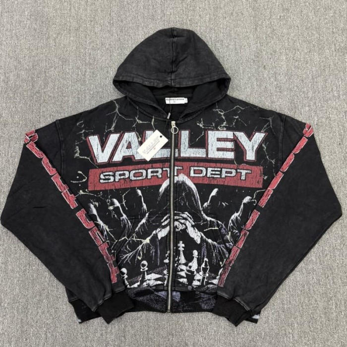 1:1 quality version Portrait Beast Rhinestone Print Washed Hoodie 18 colors 29354930