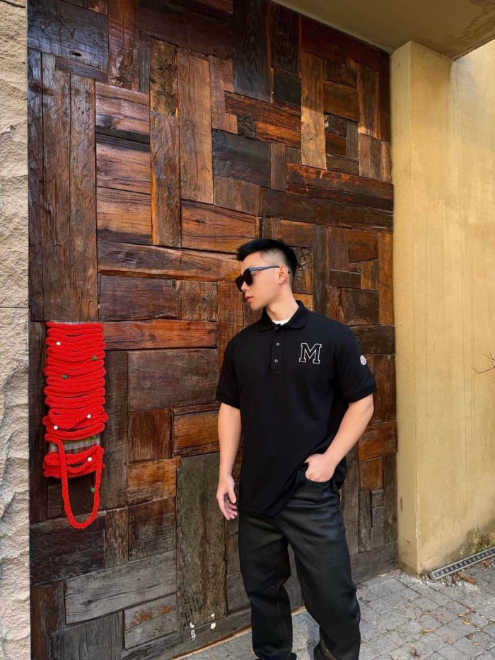 1:1 quality version White Border Black Letter Big M Logo Towel Embroidery Polo Shirt 2 colors 29354666