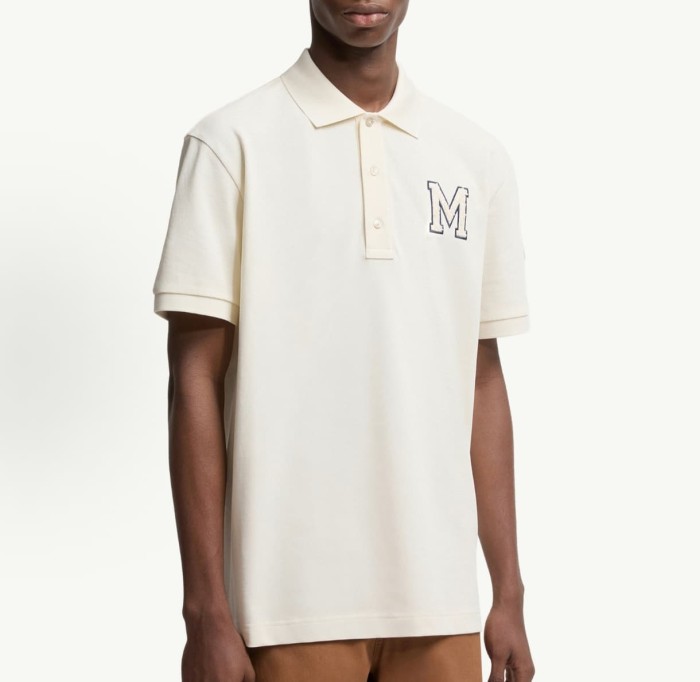 1:1 quality version White Border Black Letter Big M Logo Towel Embroidery Polo Shirt 2 colors 29354666