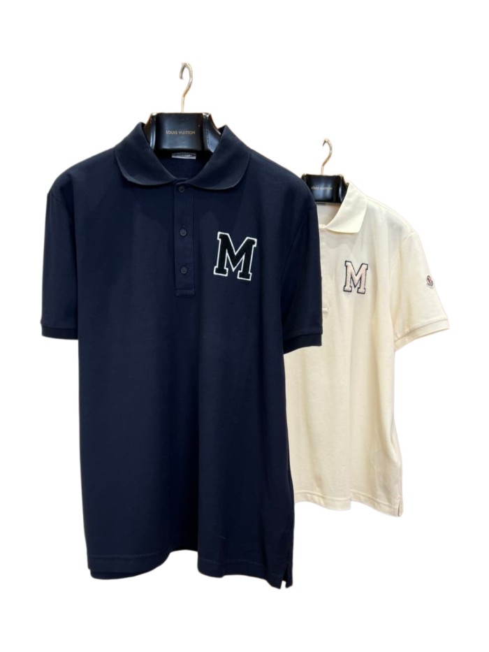 1:1 quality version White Border Black Letter Big M Logo Towel Embroidery Polo Shirt 2 colors 29354666