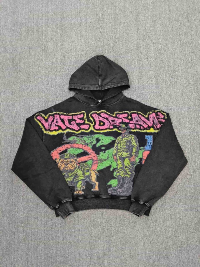 1:1 quality version American Vintage Rhinestone Embroidery Print Washed Zip Up Hoodie 30 colors 29354931