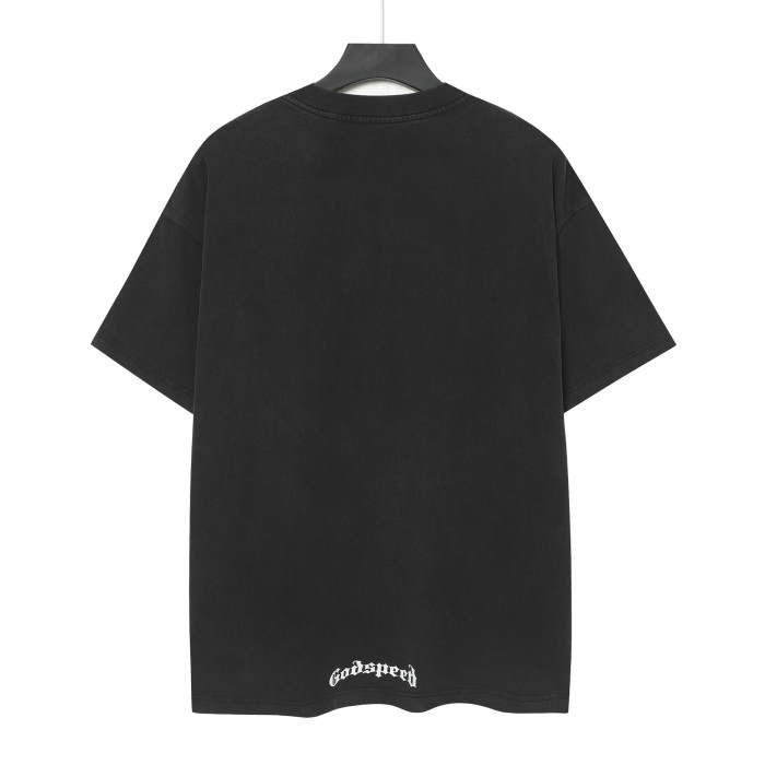 Cosmic Dark Hip Hop Streetwear Front White Dot Halftone Gothic Script Crackle Meteor Planet Skull Cyan Nebula Starry Space Graphic T-Shirt 29354632