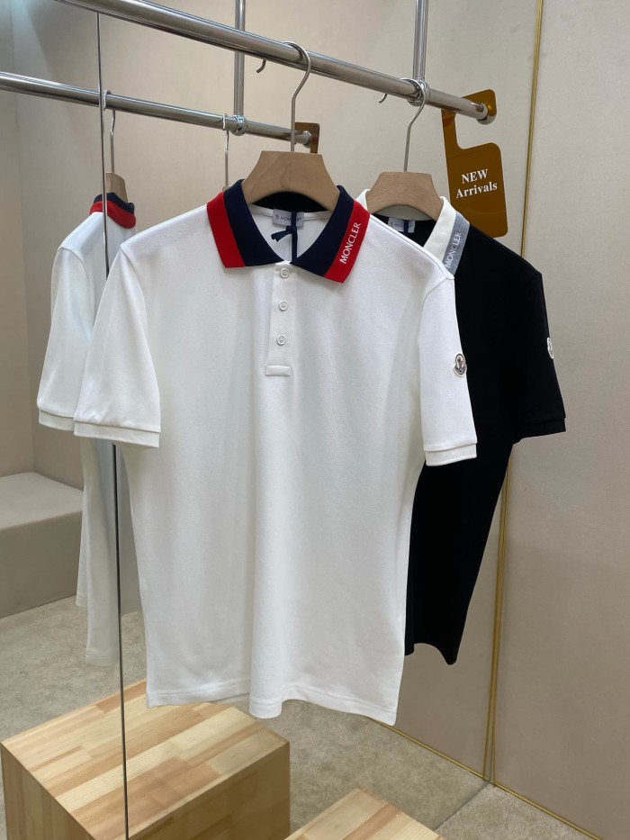 1:1 quality version Spliced Collar Letter Embroidery Sleeve Badge Turn Down Collar Polo Shirt 2 colors 29354668