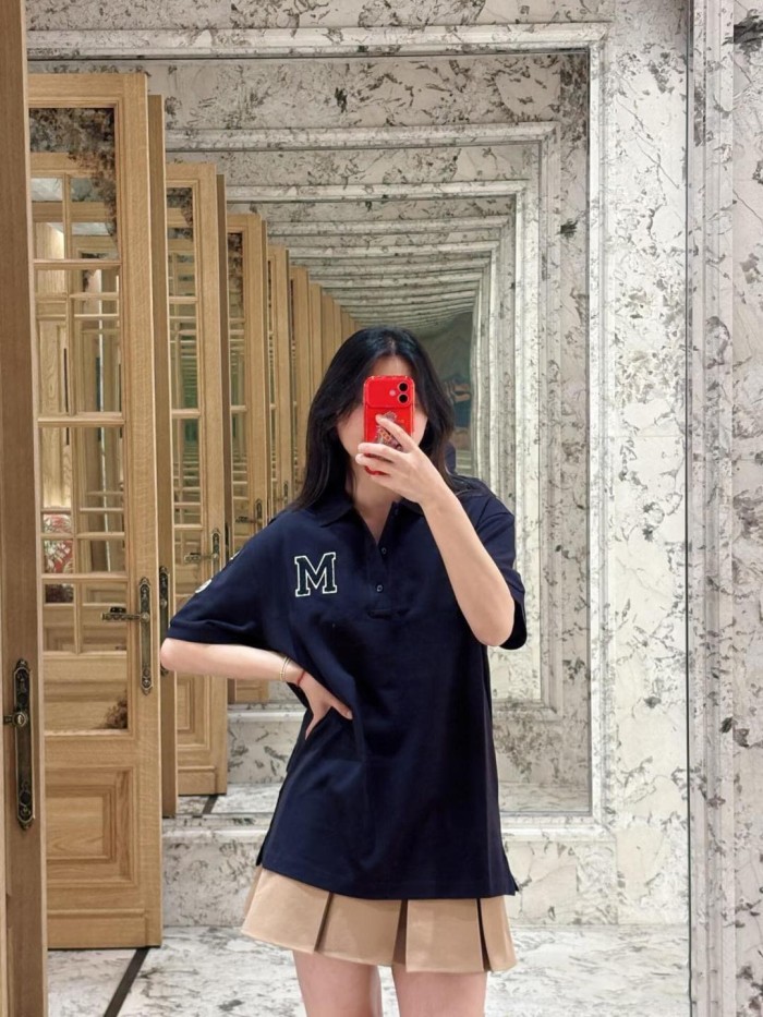 1:1 quality version White Border Black Letter Big M Logo Towel Embroidery Polo Shirt 2 colors 29354666